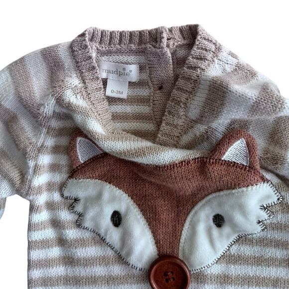 Mud Pie Fox Sweater One-Piece - size 0-3 months - Picture 4 of 4